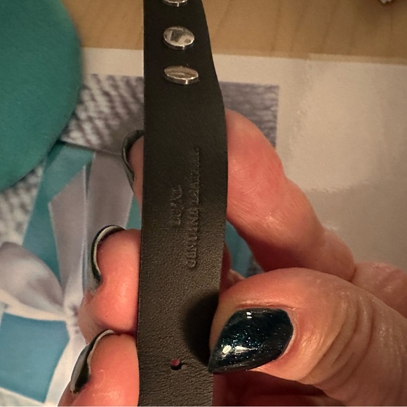 Tiffany & Co. Gray Leather Bracelet w/ Sterling Silver Return to Tiffany Tag - Picture 5 of 6